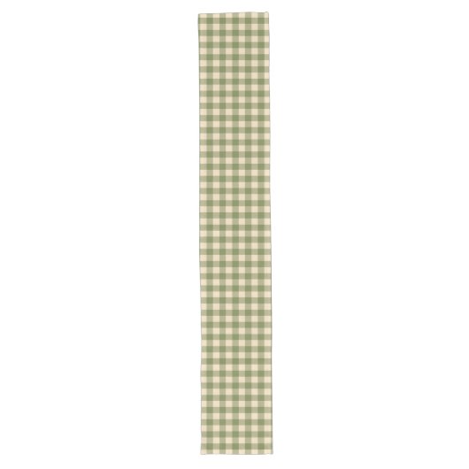 Green Plaid Pattern Table Runner Lange Tafelloper (Voorkant)