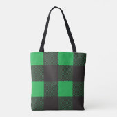 Green plaid pattern tote bag (Achterkant)