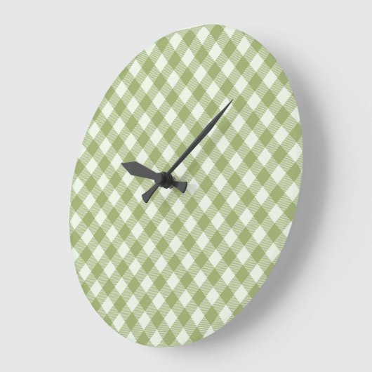  Green Plaid Pattern Wall clock Grote Klok (Hoek)