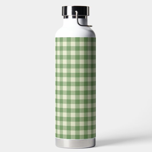 Green Plaid Pattern Water Bottle Waterfles (Links)