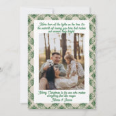Green Plaid Portrait  Photo Christmas Holiday Card Feestdagenkaart (Voorkant)