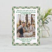Green Plaid Portrait  Photo Christmas Holiday Card Feestdagenkaart (Staand voorkant)