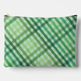 Green Plaid Print Cosmetic Bag Etui