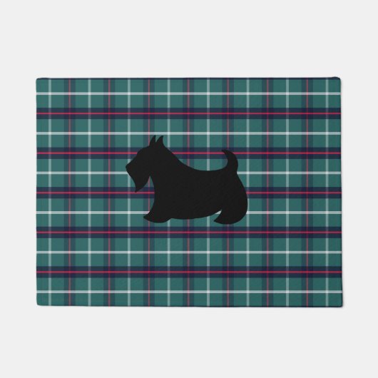 Green Plaid Schotse Terriër Doormat Deurmat (Voorkant)