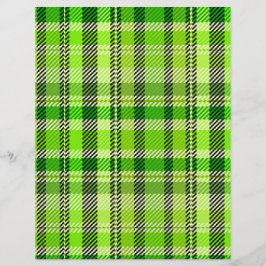 Green Plaid Scrapbook Paper 2-Sided Page