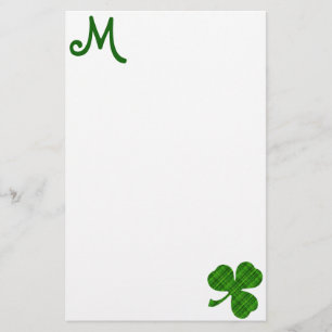 Green Plaid Shamrock Briefpapier