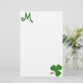 Green Plaid Shamrock Briefpapier (Staand voorkant)