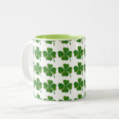 Green plaid shamrock St Patrick's day mok koffie (Voorkant links)