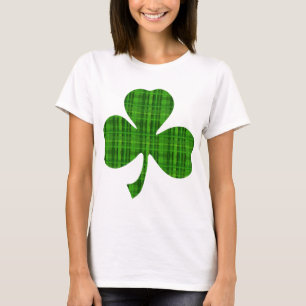Green Plaid Shamrock T-shirt