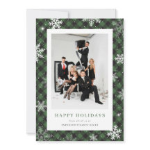 Green Plaid Sneeuwvlok Foto Bedrijfsleven