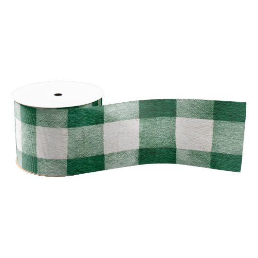 Green Plaid Stripes Christmas Grosgrain Lint (Spoel)