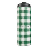 Green Plaid Stripes Christmas Thermosbeker (Voorkant)