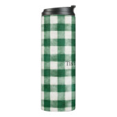 Green Plaid Stripes Christmas Thermosbeker (Gedraaid links)