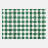 Green Plaid Stripes Pine Cone Ornament Christmas Inpakpapier Vel (Voorkant)