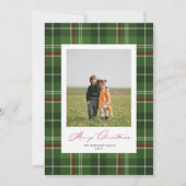 Green Plaid Tartan Classic Kerstkaart (Voorkant)