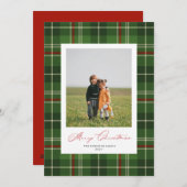 Green Plaid Tartan Classic Kerstkaart (Voorkant / Achterkant)