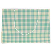 Green Plaid Tartan Gingham Kerstvakantie Groot Cadeauzakje (Voorkant)