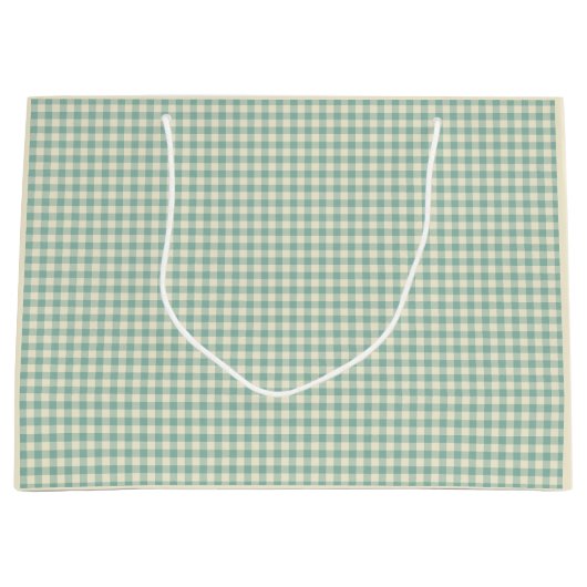 Green Plaid Tartan Gingham Kerstvakantie Groot Cadeauzakje (Voorkant)