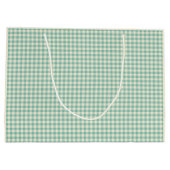 Green Plaid Tartan Gingham Kerstvakantie Groot Cadeauzakje (Achterkant)