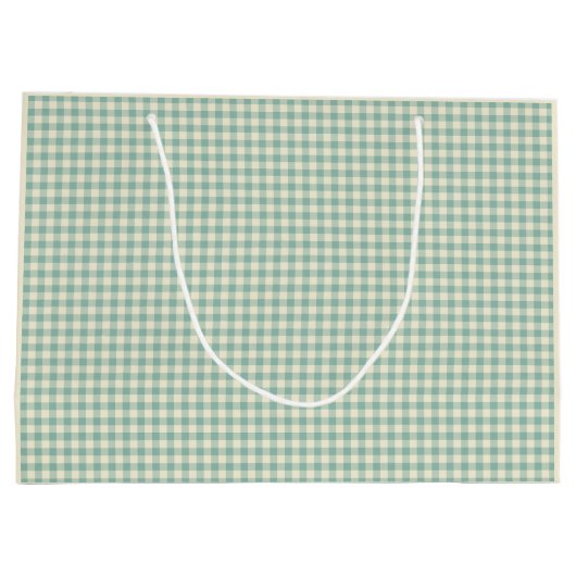 Green Plaid Tartan Gingham Kerstvakantie Groot Cadeauzakje (Achterkant)