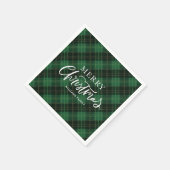 Green Plaid Vrolijk Kerstfeest Servet (Hoek)