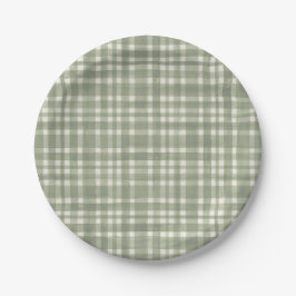 Green Plaid Waterverf Gingham Party Bord