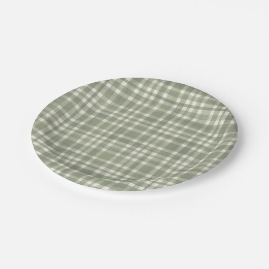 Green Plaid Waterverf Gingham Party Bord (Gekanteld)