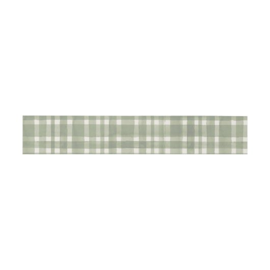 Green Plaid Waterverf Gingham Uitnodigingen Wikkel (Vlak)