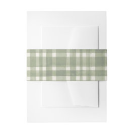 Green Plaid Waterverf Gingham Uitnodigingen Wikkel