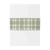 Green Plaid Waterverf Gingham Uitnodigingen Wikkel (Achterkant Voorbeeld)