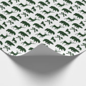 Green Plaid Wildlife Pattern | Vakantie Cadeaupapier (Hoek)