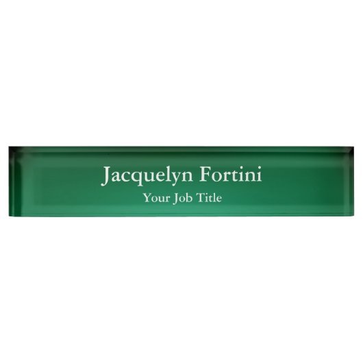 Green Plain Elegant Modern Minimalist Naambordje (Voorkant)