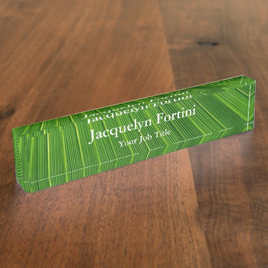 Green Plain Elegant Modern Minimalist Naambordje (Zijkant)