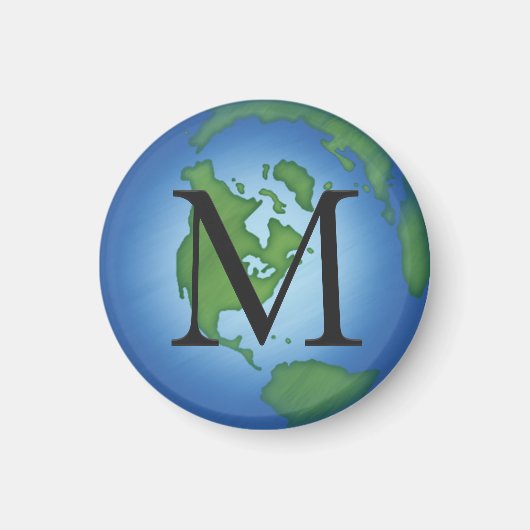 Green Planet Earth Environmental Monogramed Magneet (Voorkant)