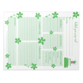 Green Plant and Books Substitute Report Notepad Notitieblok (Voorkant)