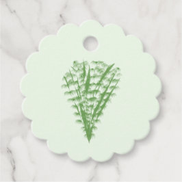 Green plant in the shape of a bouquet. bedankjes labels