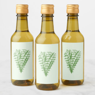 Green plant in the shape of a bouquet. wijn etiket