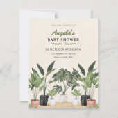 Green plants baby shower kaart (Voorkant)