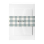 Green Play Gingham Baby Typografie Simple Uitnodigingen Wikkel (Voorkant Voorbeeld)