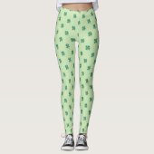 Green Play Shamrock 4-Leaf Clover Pattern Legging (Voorkant)