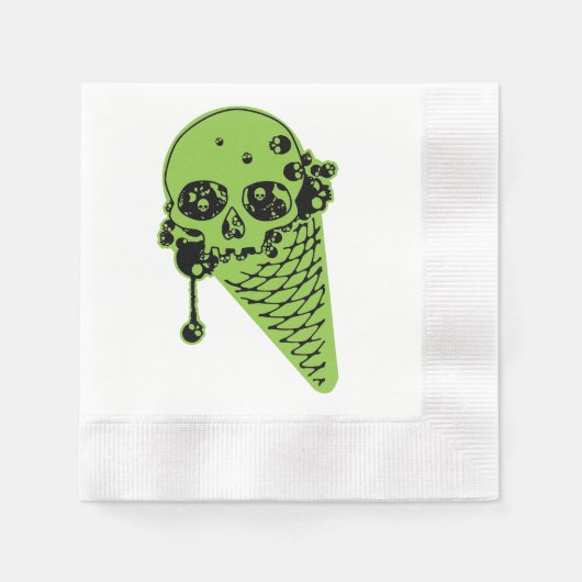 Green Poison Ice Cream Cone Napkins Servet (Voorkant)