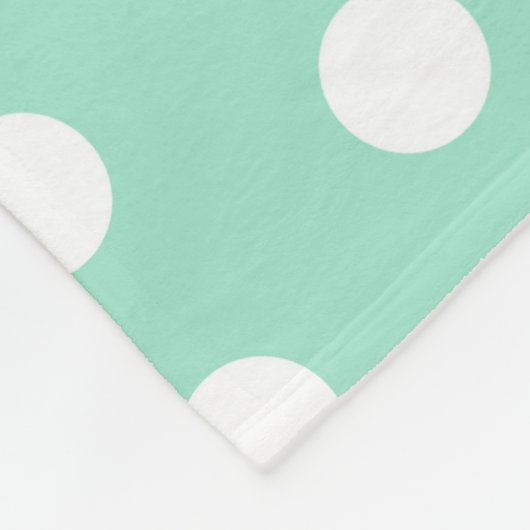 Green Poka Dots Fleece Deken (Hoek)