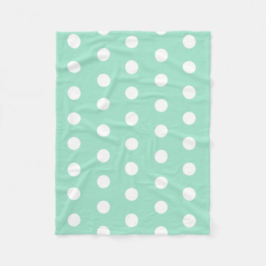 Green Poka Dots Fleece Deken (Voorkant)
