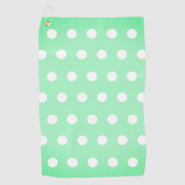 Green Poka Dots Golfhanddoek