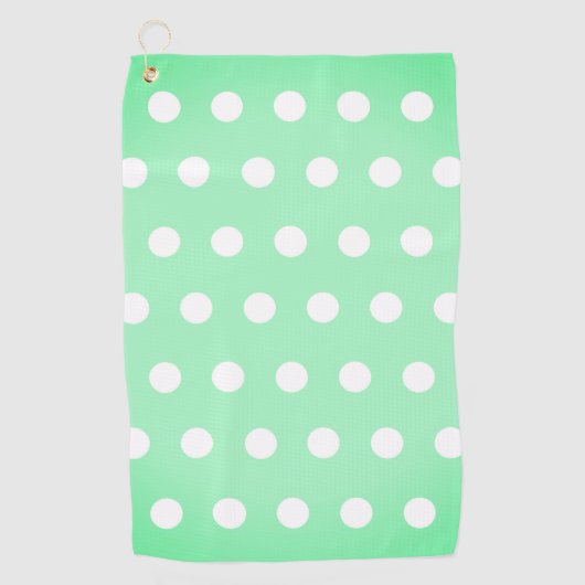 Green Poka Dots Golfhanddoek (Voorkant)