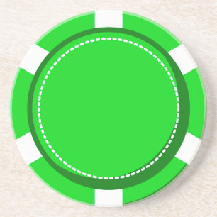 Green Poker Chip Sandstone Onderzetter