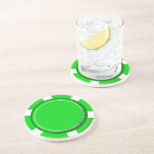 Green Poker Chip Sandstone Onderzetter (Zijkant)