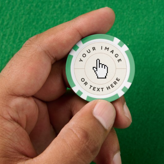 Green Poker Chips - Custom Voeg uw afbeelding / te (Hand)