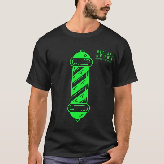 Green Pole Barber Hair voor hem T-shirt (Voorkant)