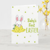 Green Polka Dot Baby Card Kaart (Gele Bloem)